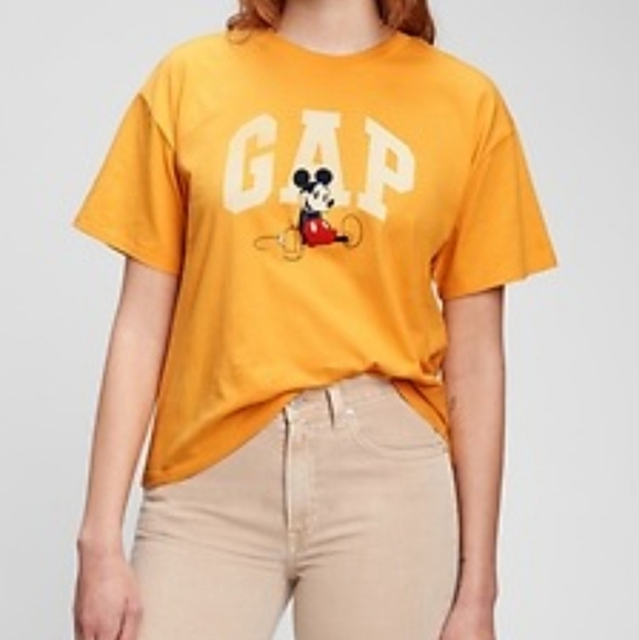 Gap × Disney Yellow Mickey Mouse 100% Organic Cotton Graphic Tee Size Medium - Picture 7 of 7